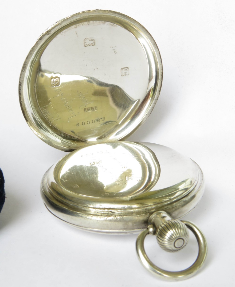 Antique silver Buren half hunter pocket watch View IV