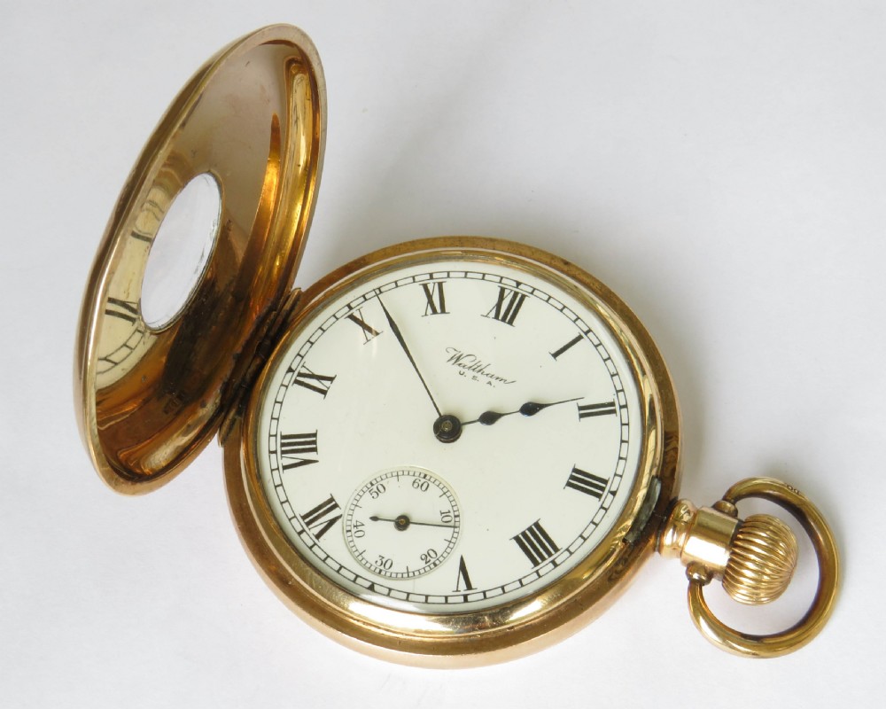 Antique Waltham Bartlett half hunter pocket watch, 1931 View II
