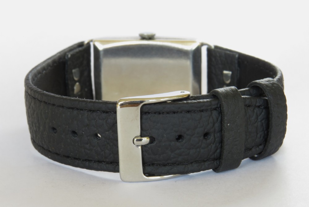 Mid-size silver J W Benson wrist watch, 1938 View V