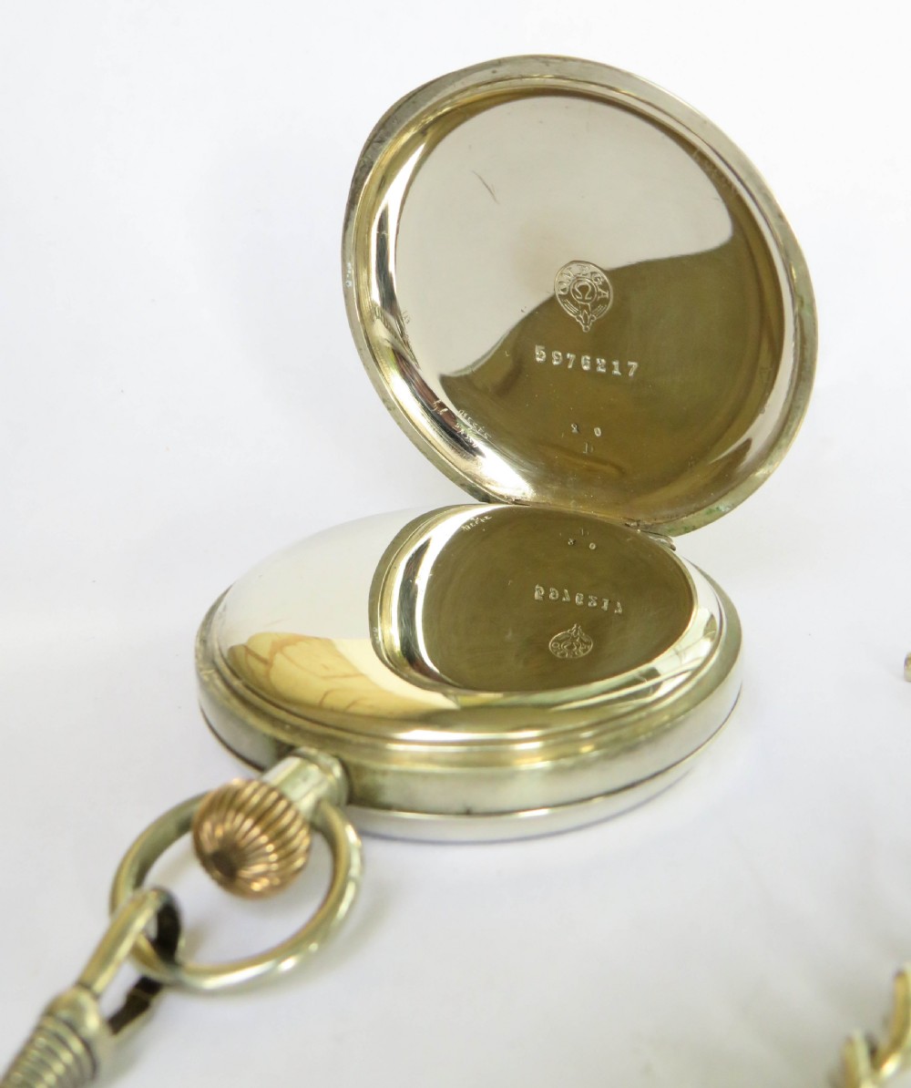 Antique Omega pocket watch and chain View III