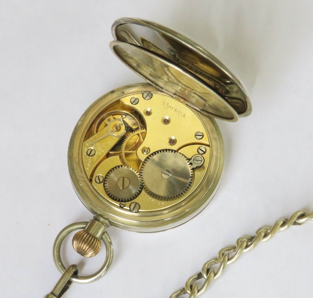 Antique Omega pocket watch and chain View IV