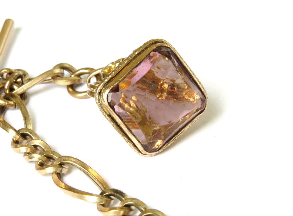Antique gold filled watch chain View III
