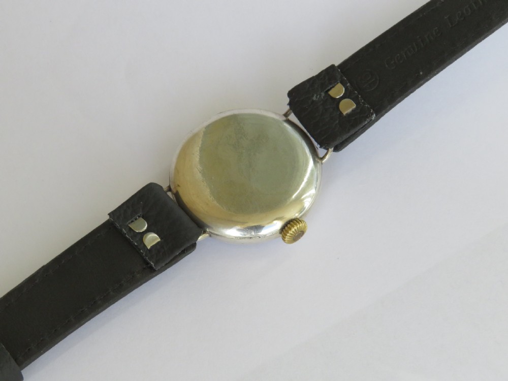 Gents antique silver Arcadia wrist watch, 1929 View IV