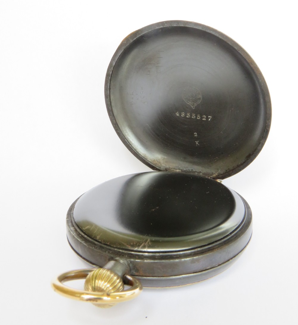 Antique gun metal Omega pocket watch, 1912 View III