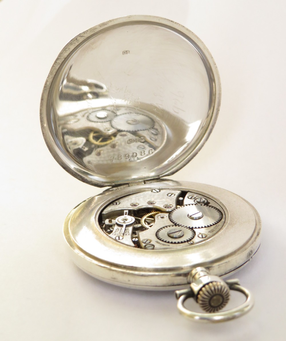 Silver 1920s Arcadia pocket watch View III