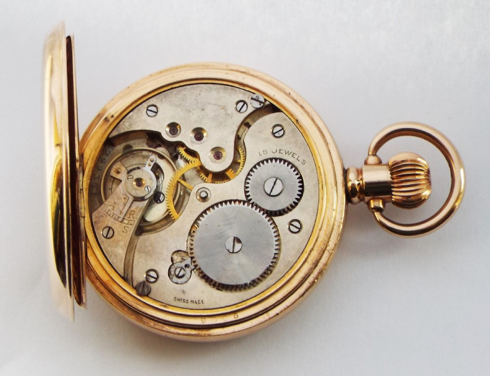 1920s Swiss full hunter pocket watch. View VI