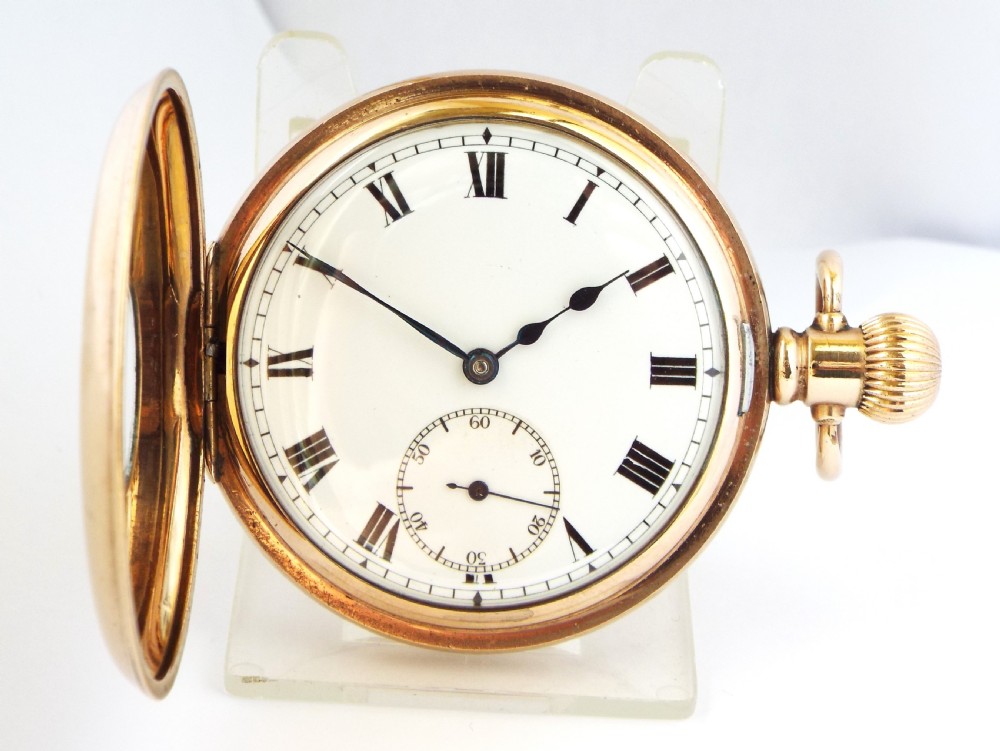 A vintage 1920s Swiss half hunter pocket watch. View II