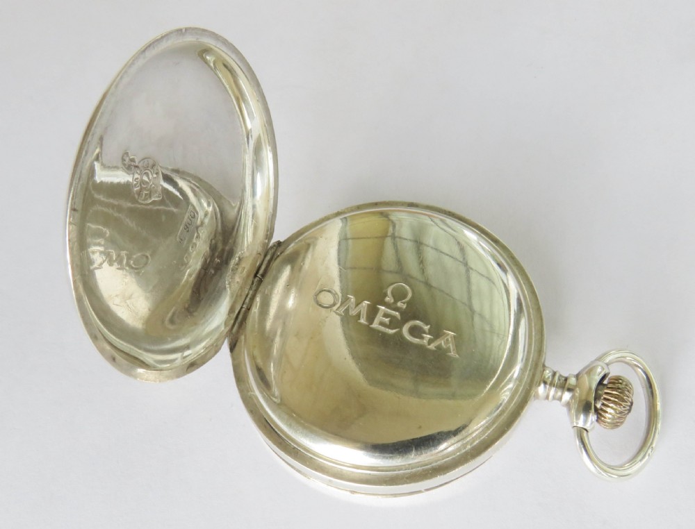 Antique silver Omega full hunter fob watch View IV