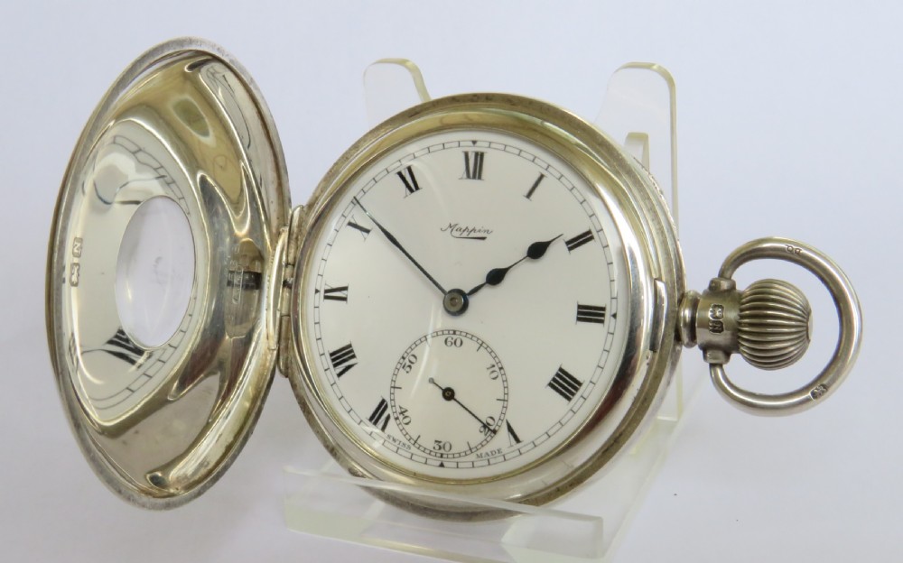 1930s silver Vertex half hunter pocket watch for Mappin
