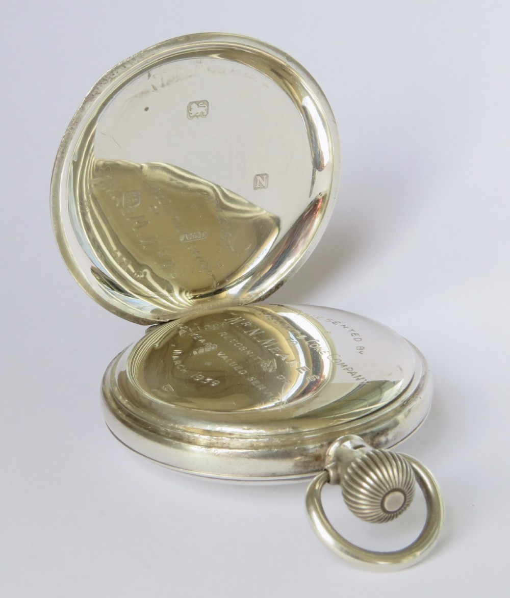1930s silver Vertex half hunter pocket watch for Mappin View IV
