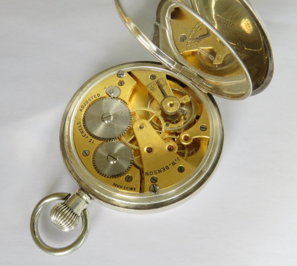 Antique silver Cyma full hunter pocket watch for J W Benson View IV