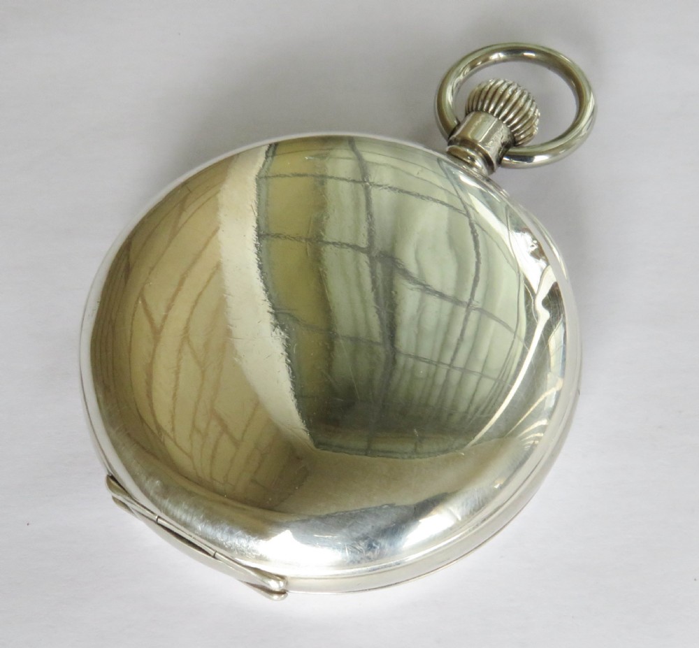 Antique silver Cyma full hunter pocket watch for J W Benson View V