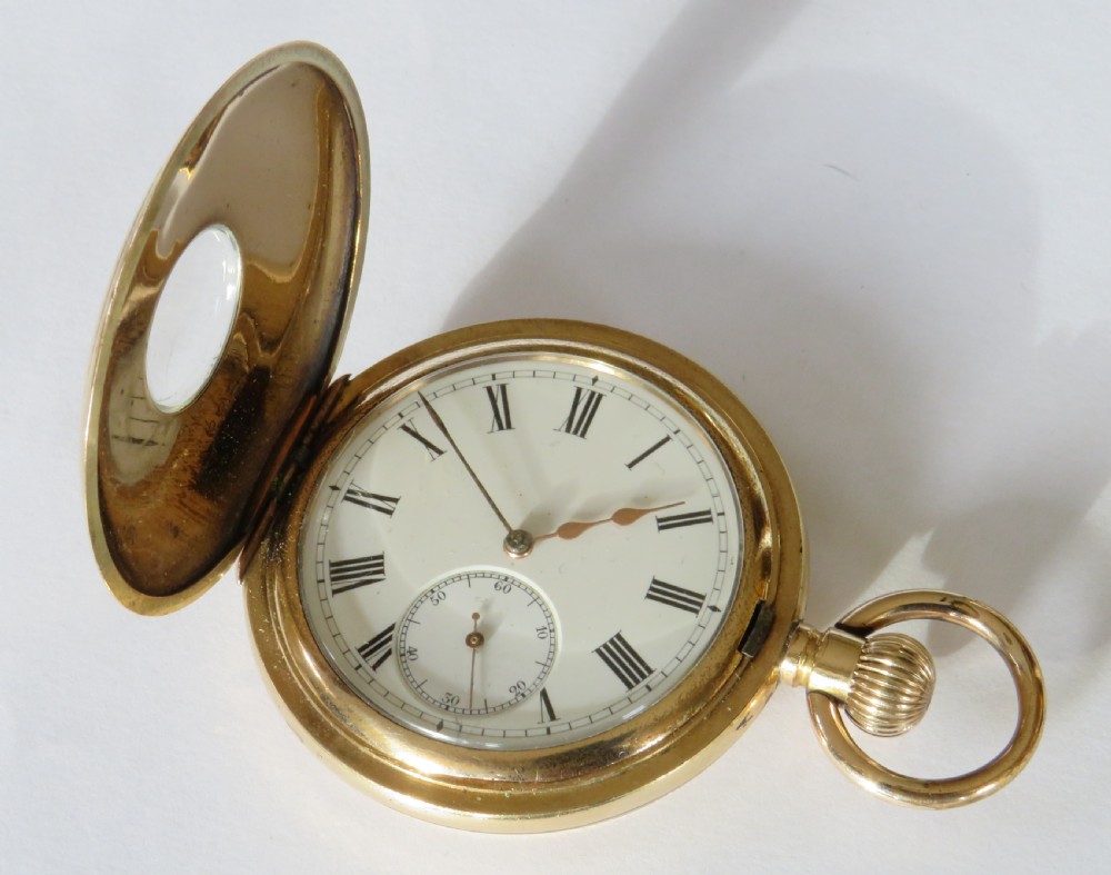 Antique Omega half hunter pocket watch View III