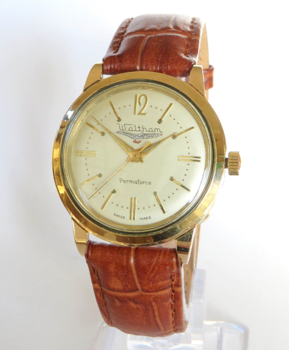 Gents late 1950s Waltham Permaforce wrist watch