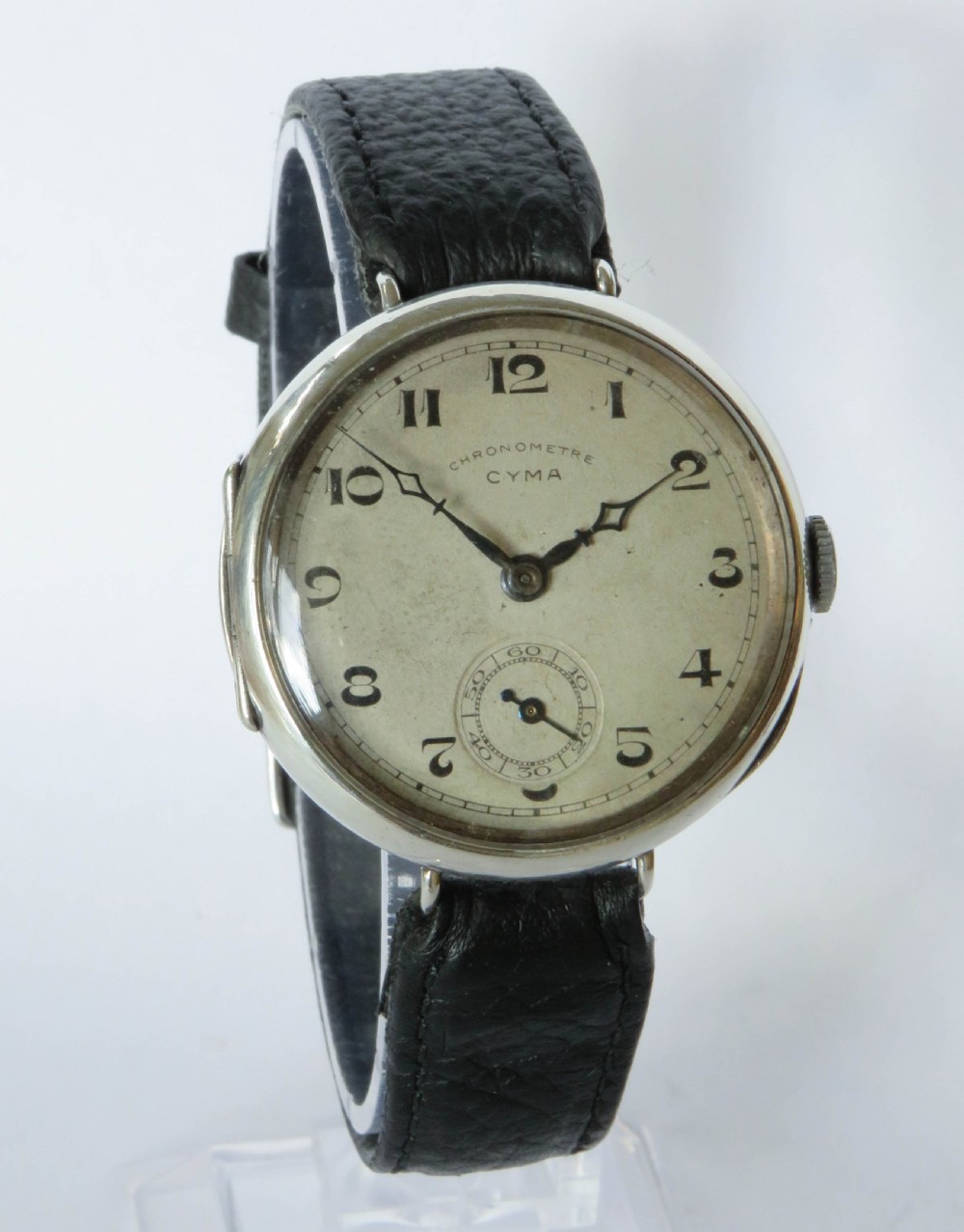 Gents silver WW1 Cyma Chronometre wrist watch View II