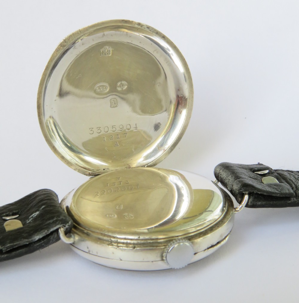 Gents silver WW1 Cyma Chronometre wrist watch View III