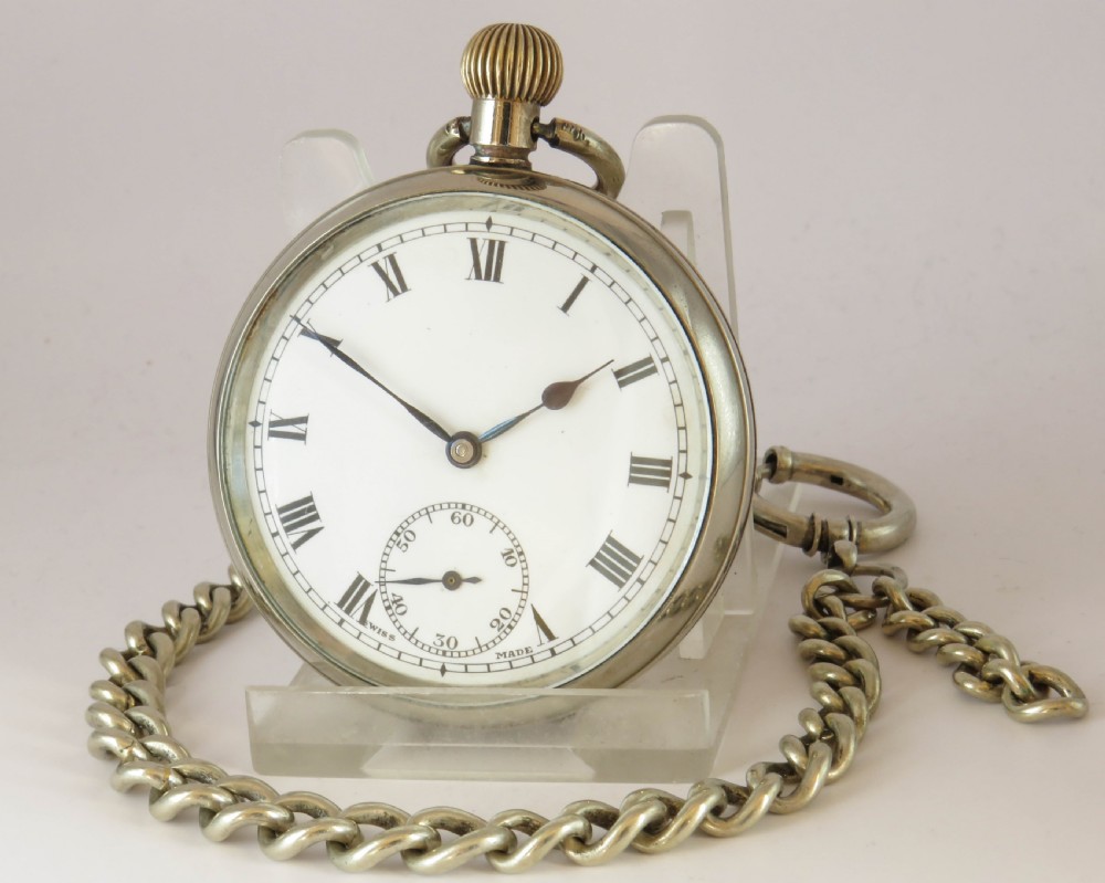 Antique Koh-I-Noor pocket watch with chain