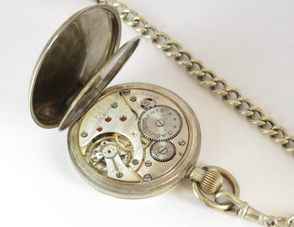 Antique Koh-I-Noor pocket watch with chain View III