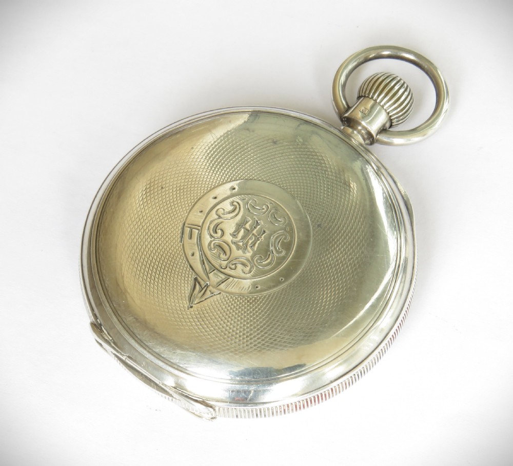 Antique silver Dreadnought pocket watch by Leal Chatelain & Cie View VI