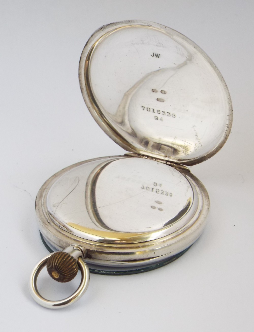 Antique Swiss silver pocket watch, 1917. View III