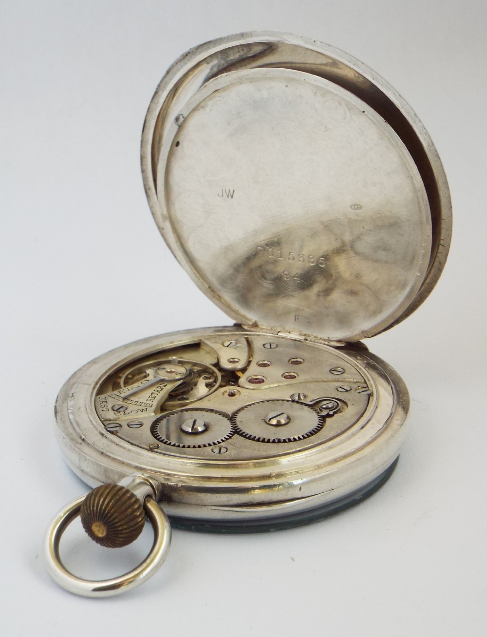 Antique Swiss silver pocket watch, 1917. View IV