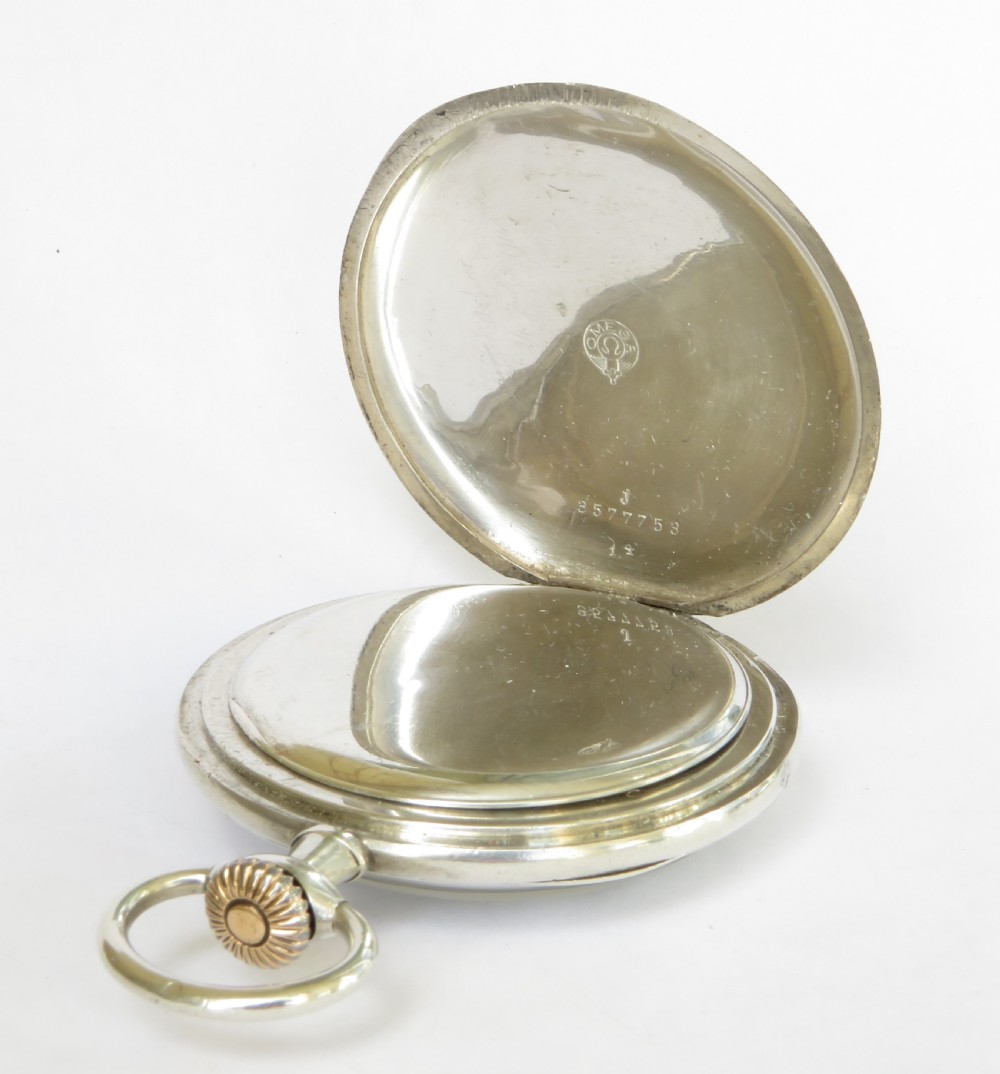 Antique silver Omega pocket watch, 1902 View III