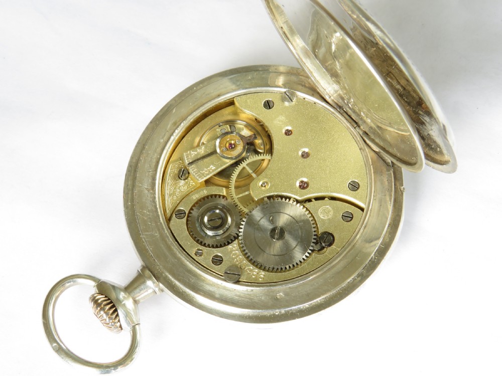 Antique silver Omega pocket watch, 1902 View IV