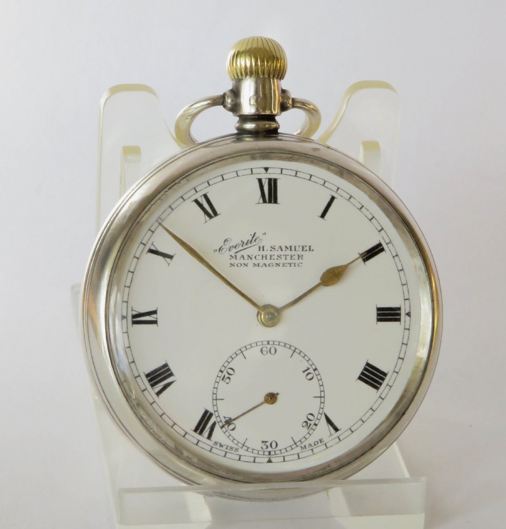 1937 silver “Everite” pocket watch from H Samuel View II