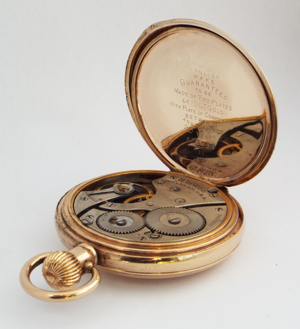 Waltham half hunter pocket watch, 1921. View V
