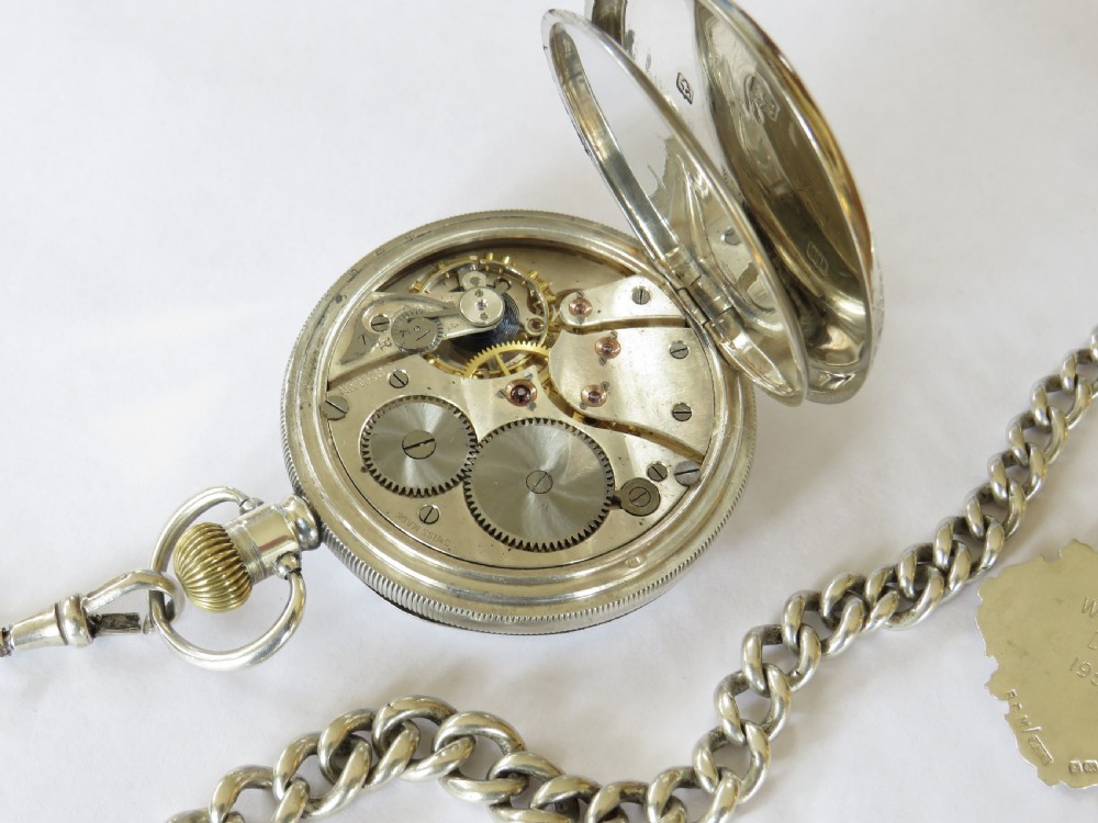 Antique silver Syren pocket watch & albert View IV