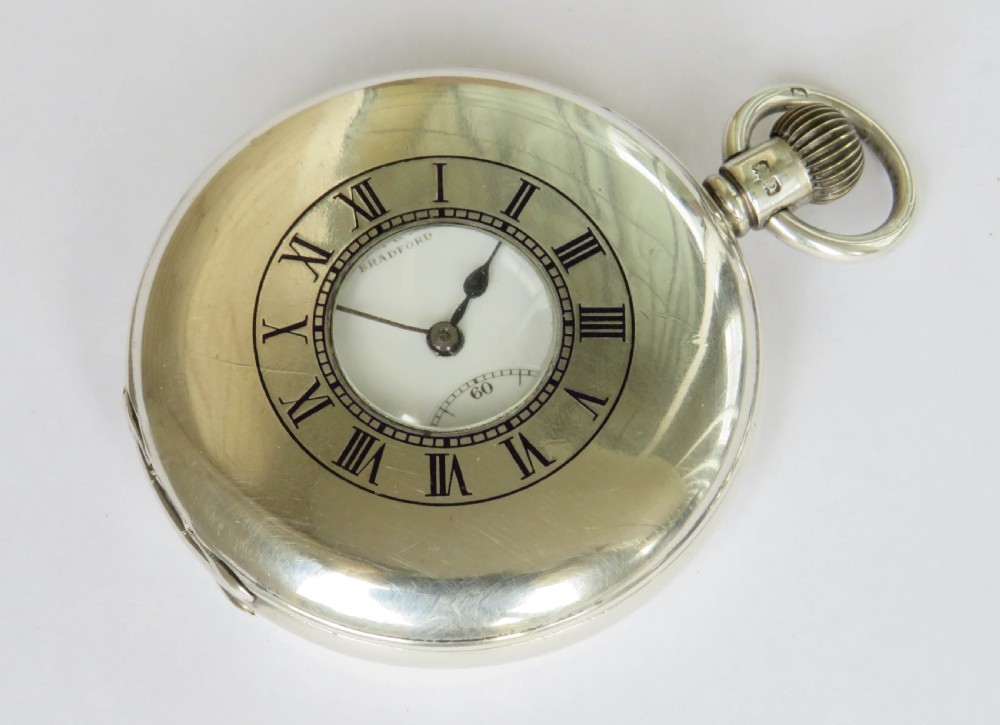 Antique silver half hunter pocket watch, Fattorini View III