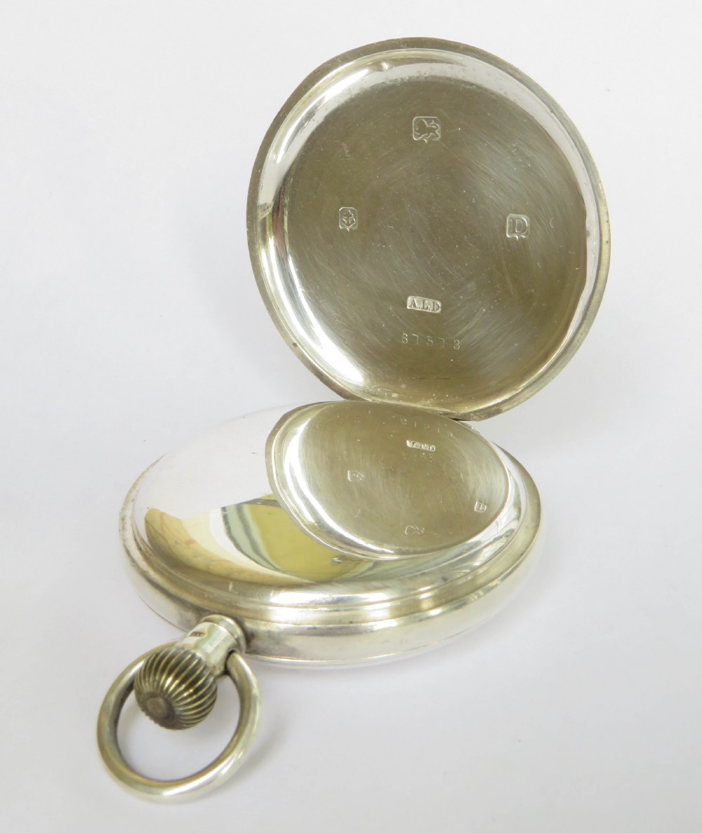 Antique silver half hunter pocket watch, Fattorini View IV