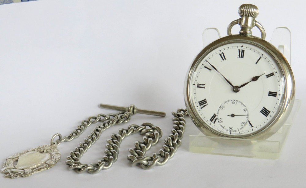 Antique Hefik ‘Bird in Ring’ pocket watch & chain