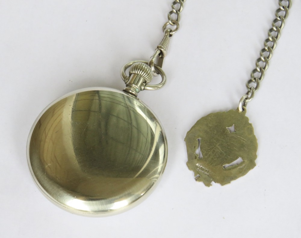 Antique Hefik ‘Bird in Ring’ pocket watch & chain View IV