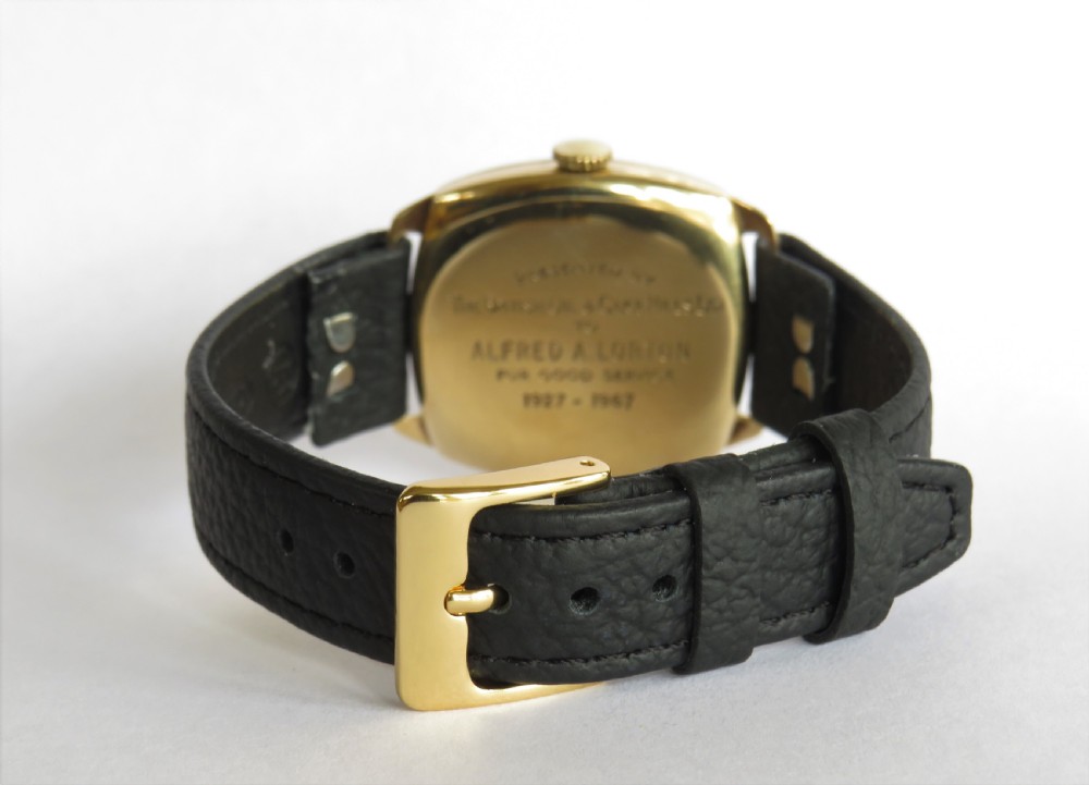 Gents 9ct gold Vertex Revue wristwatch View V