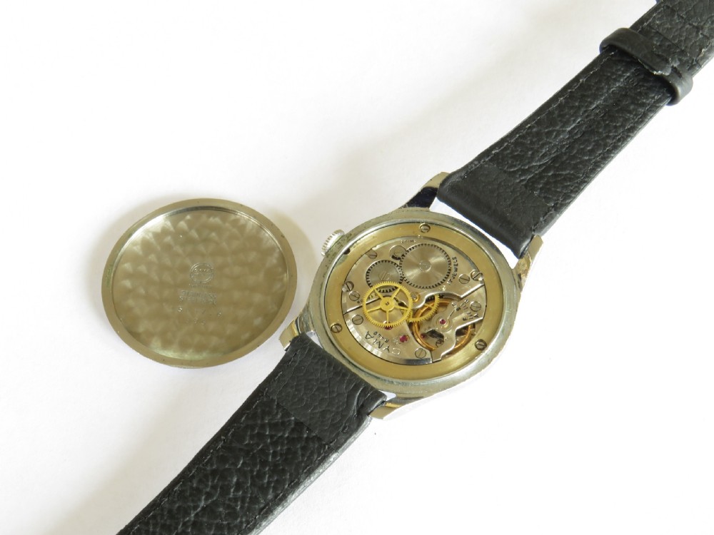 Gents 1950s Cyma Triplex wristwatch View III