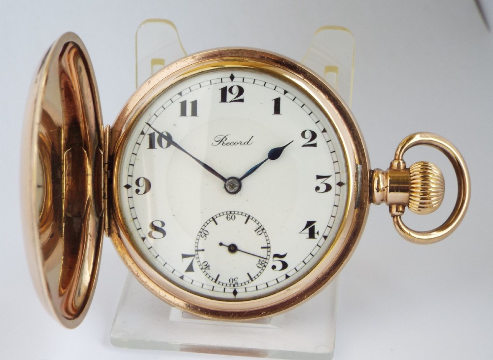 1930s Record full hunter pocket watch.