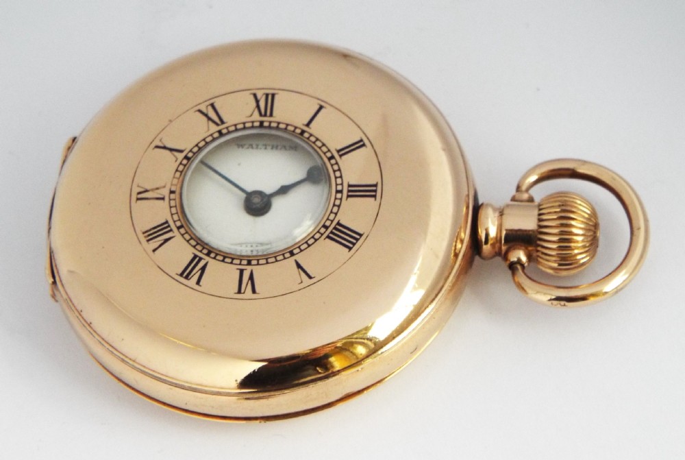 Antique Waltham half hunter pocket watch, 1911.