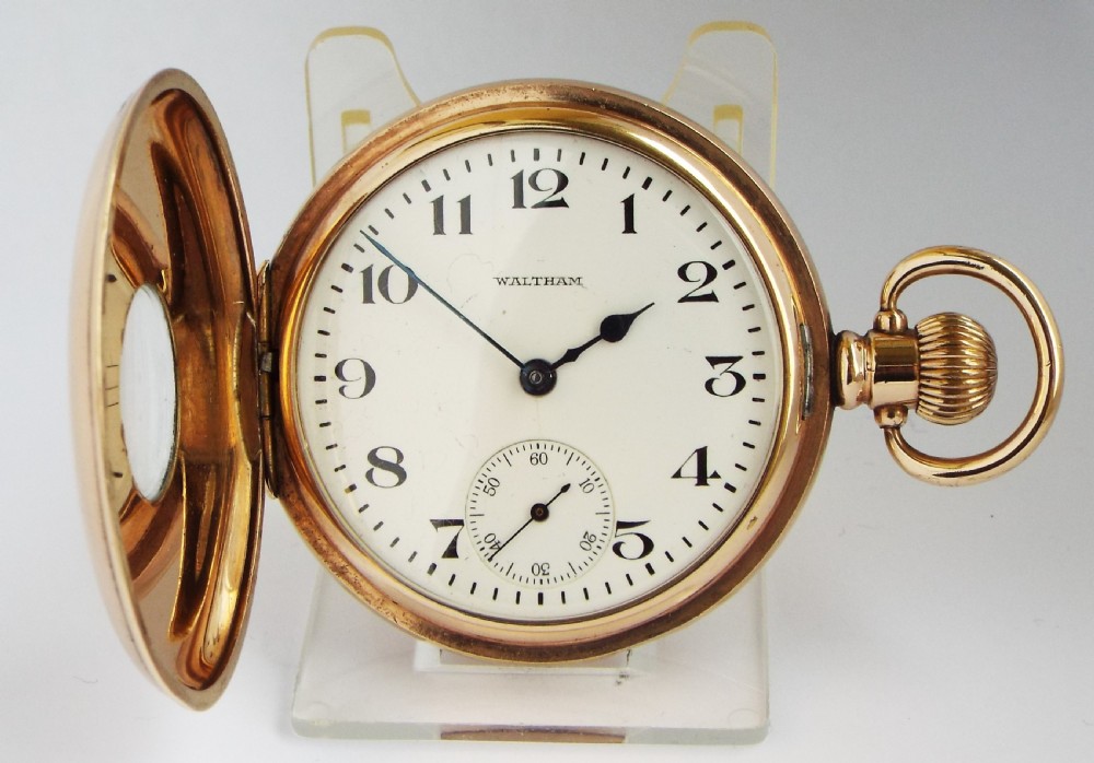 Antique Waltham half hunter pocket watch, 1911. View II
