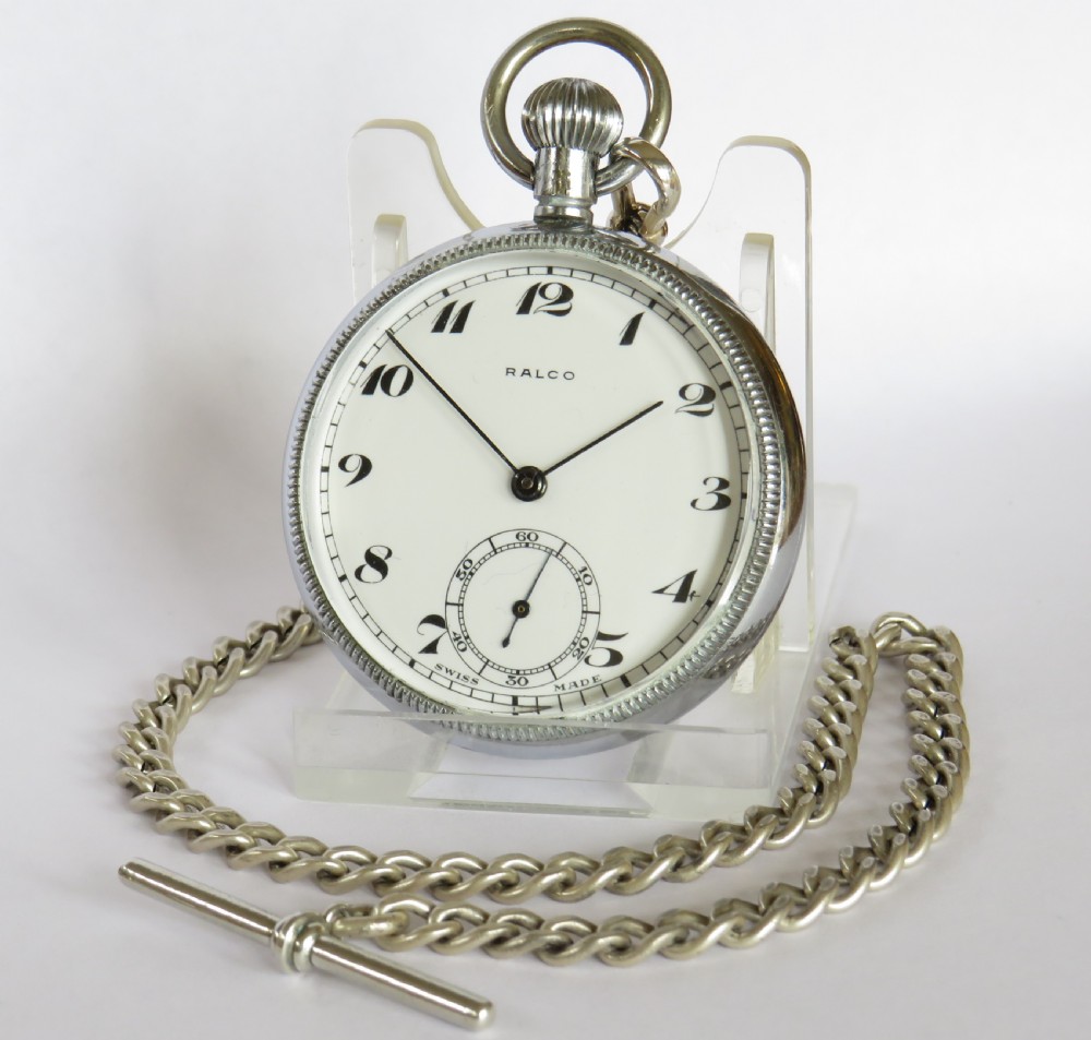 Pocket Watch : 1930s Ralco pocket watch and chain