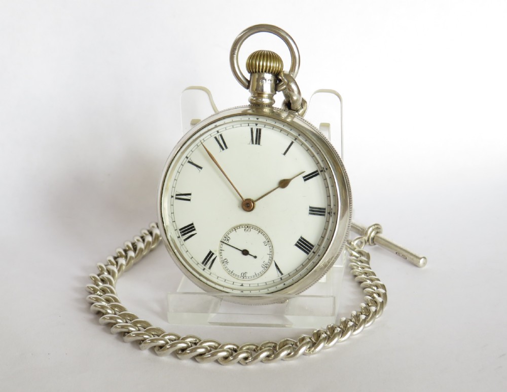Antique Waltham Traveler pocket watch & chain
