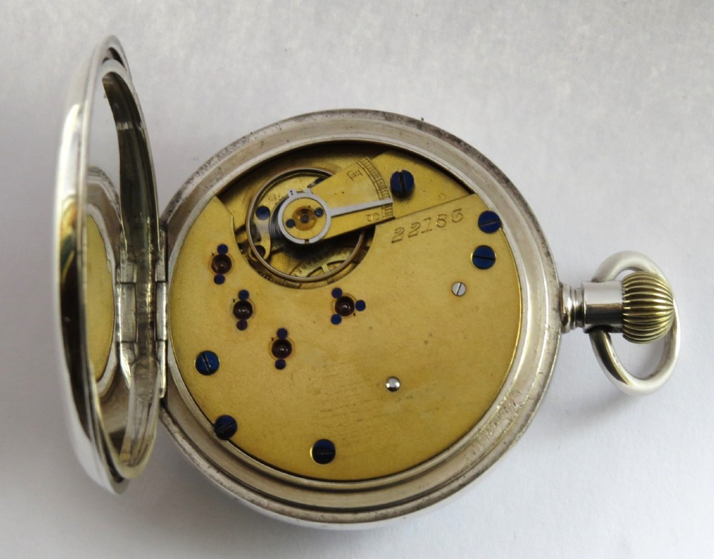 Antique English silver pocket watch, Errington.1903 View VI