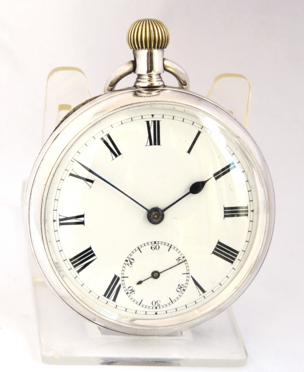 Antique English silver pocket watch, Errington.1903