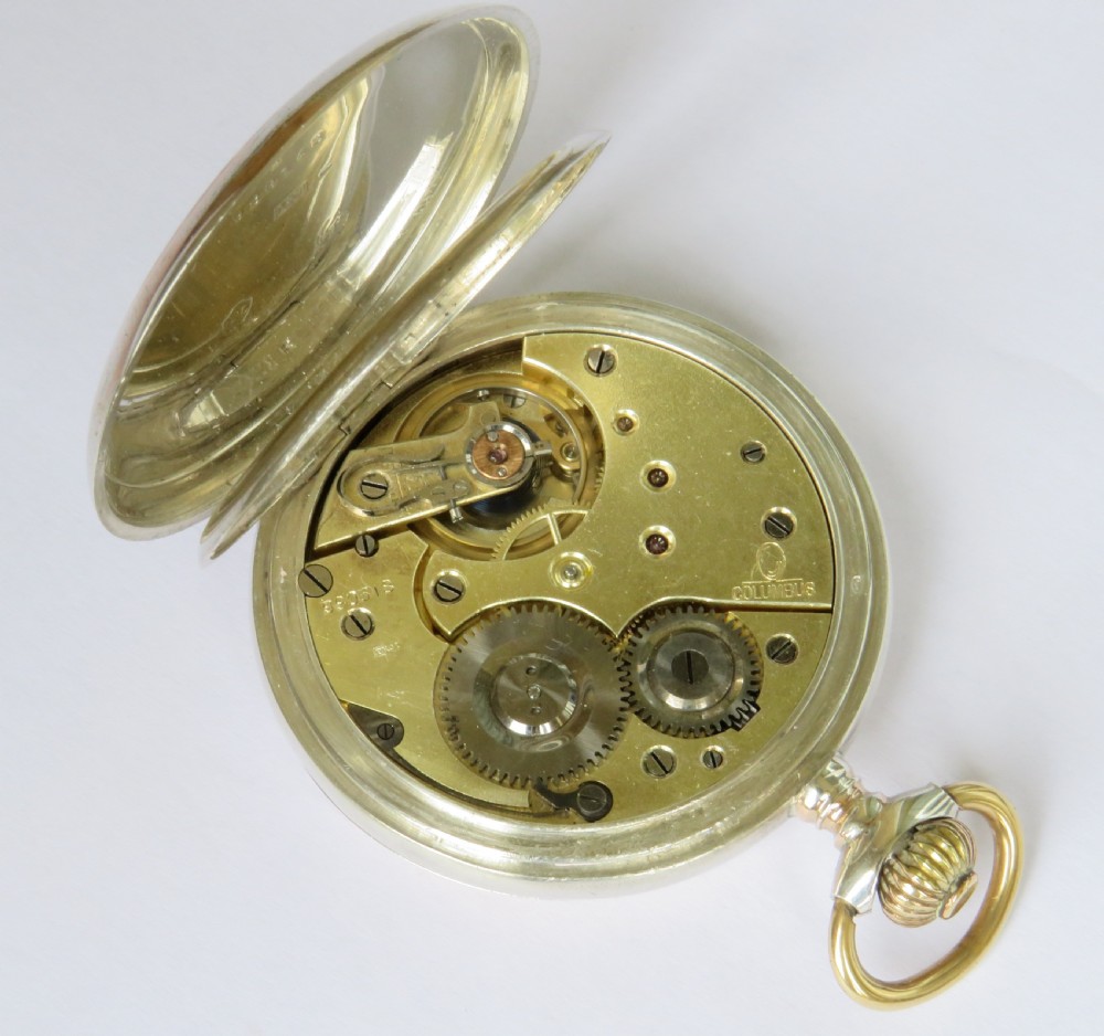Antique silver full hunter pocket watch, c1910 View IV
