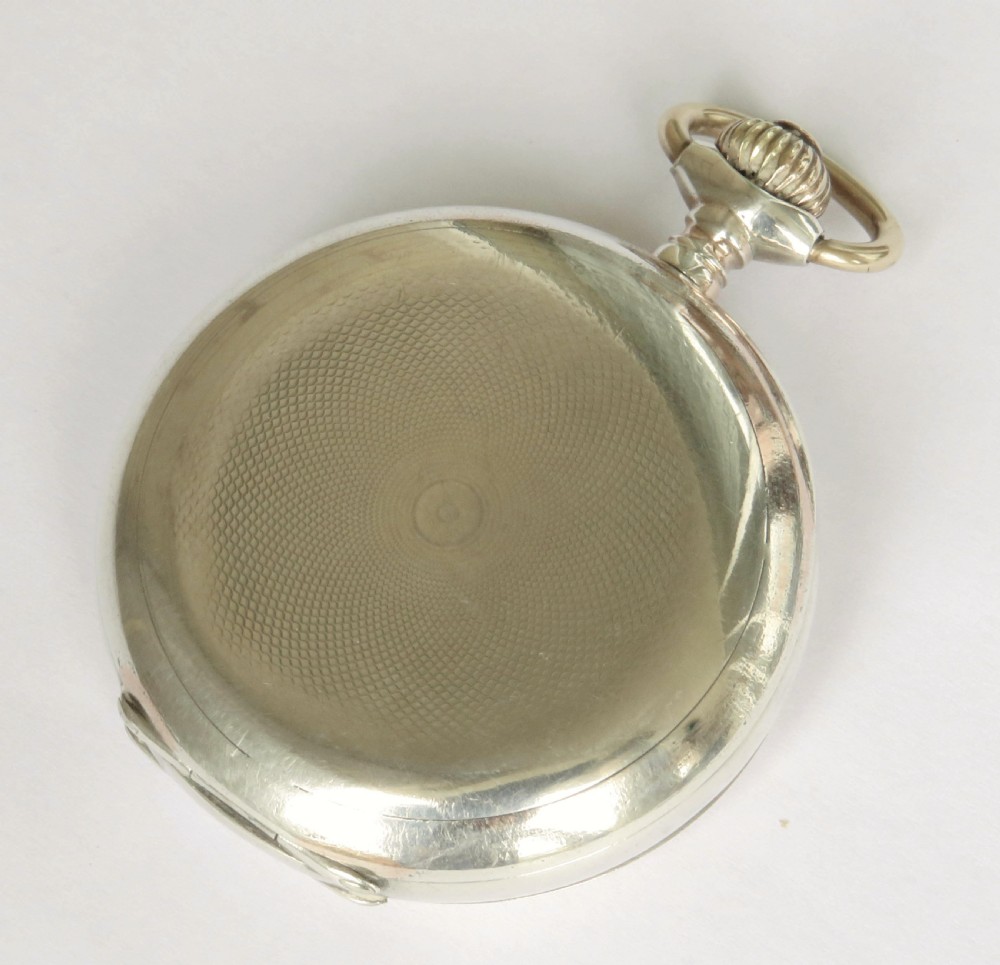 Antique silver full hunter pocket watch, c1910 View VI