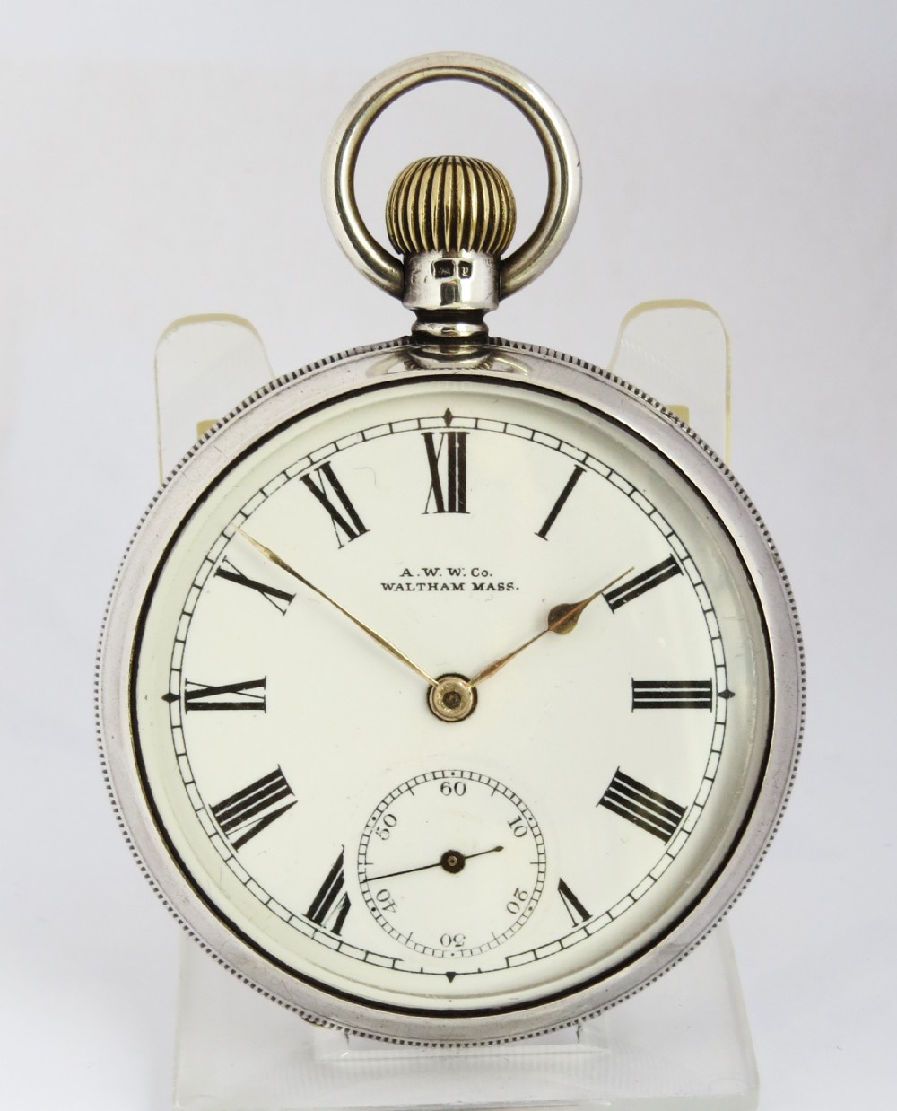 Antique silver Waltham pocket watch, 1898.