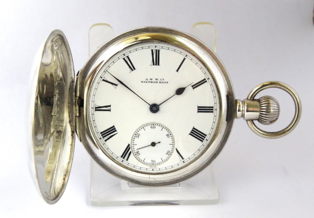 1918 silver Waltham Marquis full hunter pocket watch.