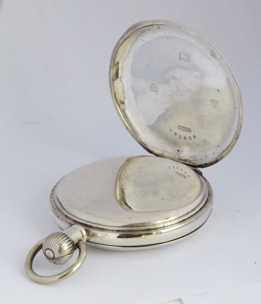 1918 silver Waltham Marquis full hunter pocket watch. View IV