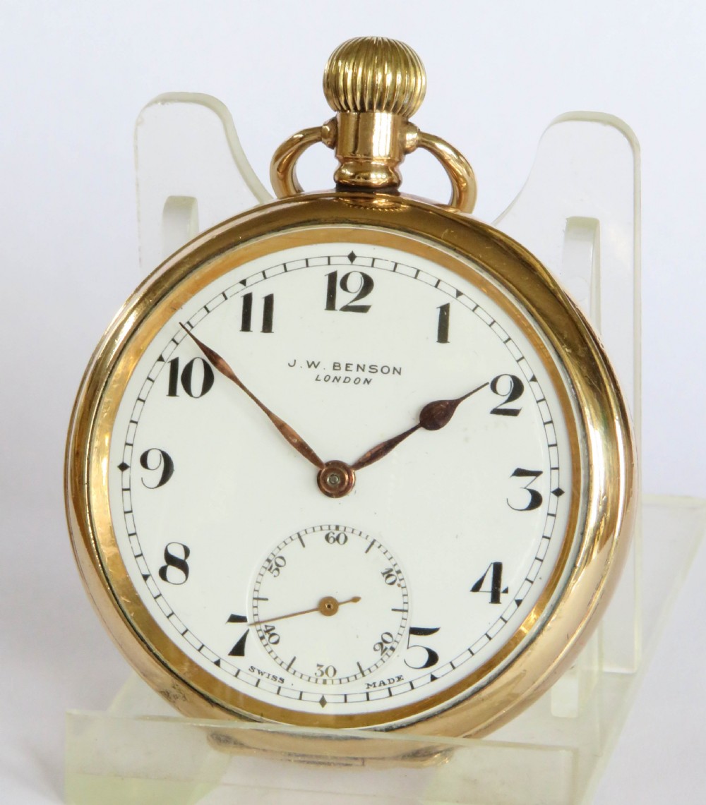 1930s Swiss pocket watch, J W Benson