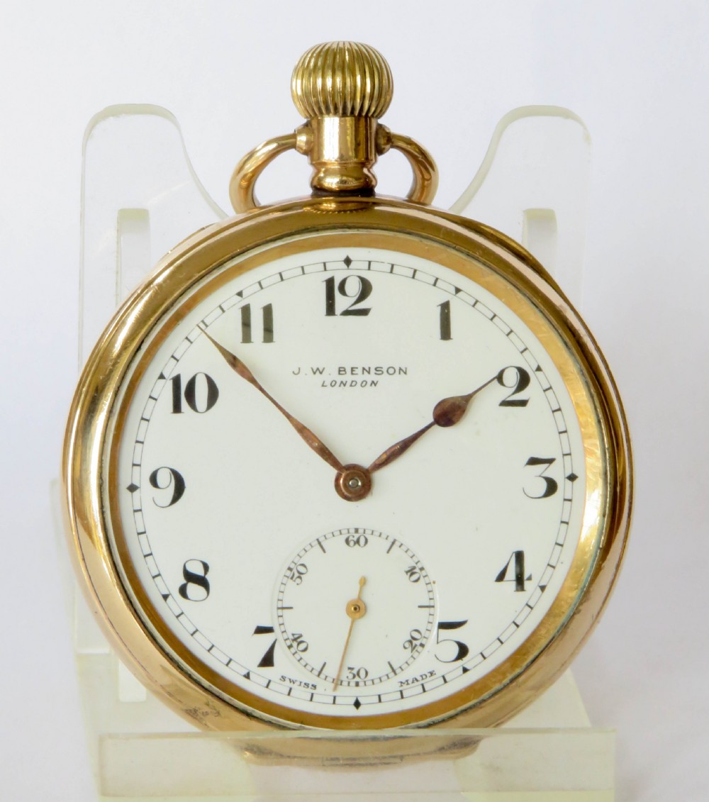 1930s Swiss pocket watch, J W Benson View II